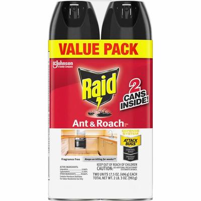 Raid Ant & Roach Killer Spray, 2/Pack (SJN370913) Pack of 2 Raid® Insecticide