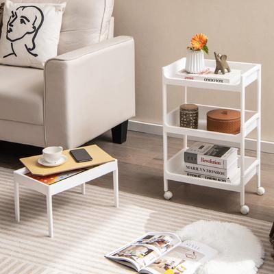 4-Tier Utility Rolling Cart with Detachable Tray Top and Locking Wheels - 16