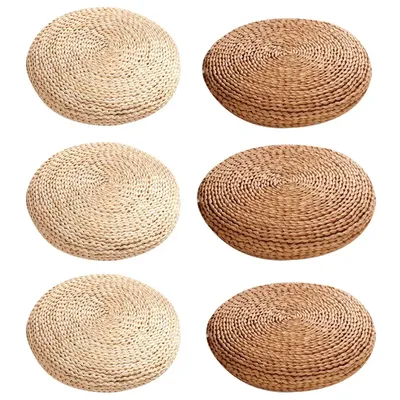 Stroh Zafu Yoga Meditation Kissen Japanischen Stil Tatami Kissen Meditieren Matte Weich Und Bequem Image
