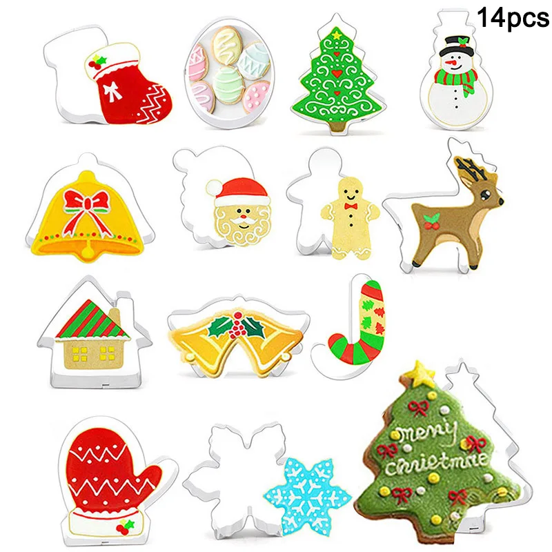 Keksform aus Edelstahl, Waffel-Schneideform, Weihnachtsstil, DIY-Plätzchen, Kekse, Kuchen, Mousse-Form, Fondant-Backwerkzeuge Image