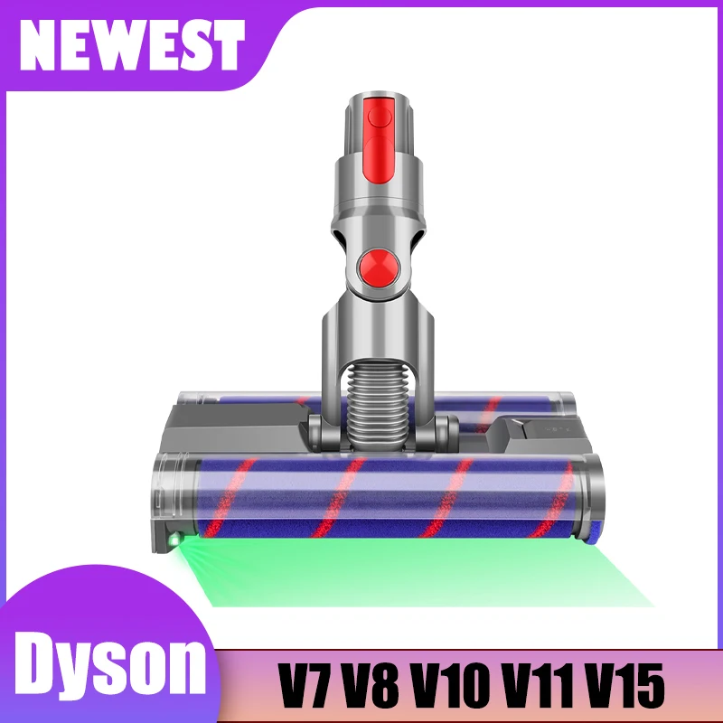 Für Dyson V7 V8 V10 V11 V15 Staubsauger Teile Drehbare Doppel Weiche Roller Bürstenkopf Led Licht Für Hartböden Image
