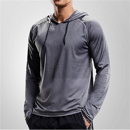 Herren Lauf-T-Shirt Laufshirt reflektierende Streifen Langarm T-Shirt Lässig Athleisure Frühling Herbst Einfarbig Winddicht Atmungsaktiv Fitnesstraining Gehen Joggen Sportbekleidung Sportkleidung Image