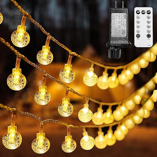 12m/20m/30m Lichterkette LED Ball Feenlichter 100-800 LEDs EL 5mm mit 13-Tasten Fernbedienung - warmweiß/kaltes Weiß/mehrfarbig für Feiertags- Patio-Dekorationen Image