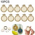 10Pcs/Set Wooden Cross Stitch Frame Embroidery Hoop Ring Crafts Diy