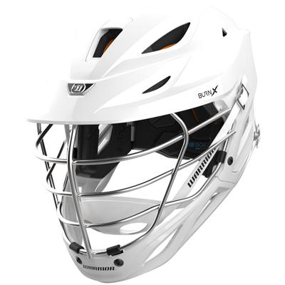 Warrior Burn X Lacrosse Helmet with Chrome Mask White