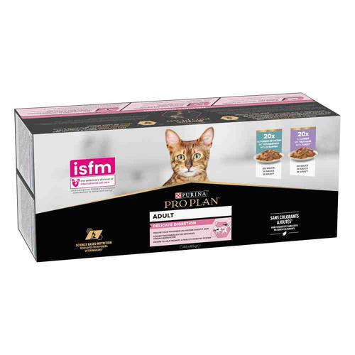 40x85g Meeresfisch & Truthahn PURINA PRO PLAN Delicate Adult Nassfutter für Katze