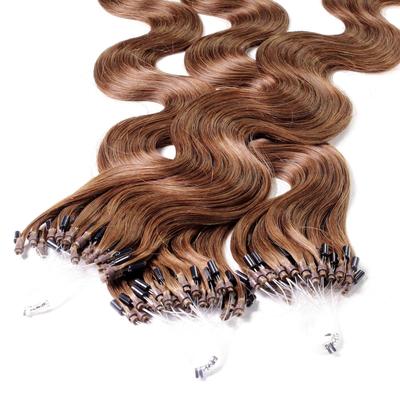 hair2heart - Microring Extensions Echthaar #8/03 Hellblond Natur-Gold 0.5g Haarextensions 25 ct Braun Damen