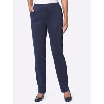 Schlupfhose CLASSIC BASICS, Damen, Gr. 24, Kurzgrößen, blau (marine, meliert), 83% Polyester, 15% Viskose, 2% Elasthan, meliert, lang, Hosen Image