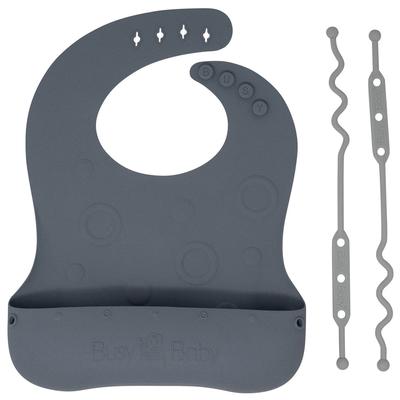 Busy Baby Bungee Bib - Pewter