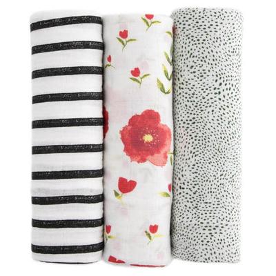 Little Unicorn Cotton Muslin Swaddle 3 Pack - Summer Poppy 2 Set