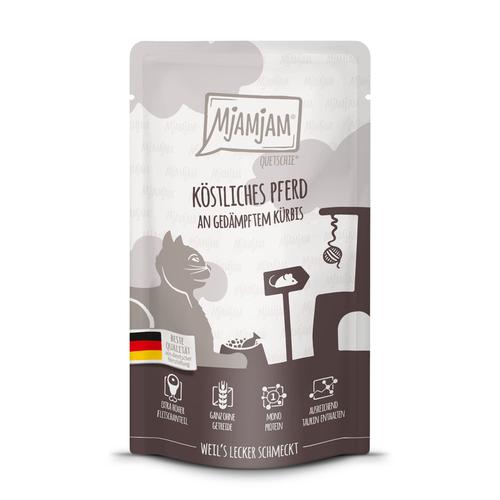 Sparpaket 24x125g MjAMjAM Quetschie Pferd Katzenfutter nass