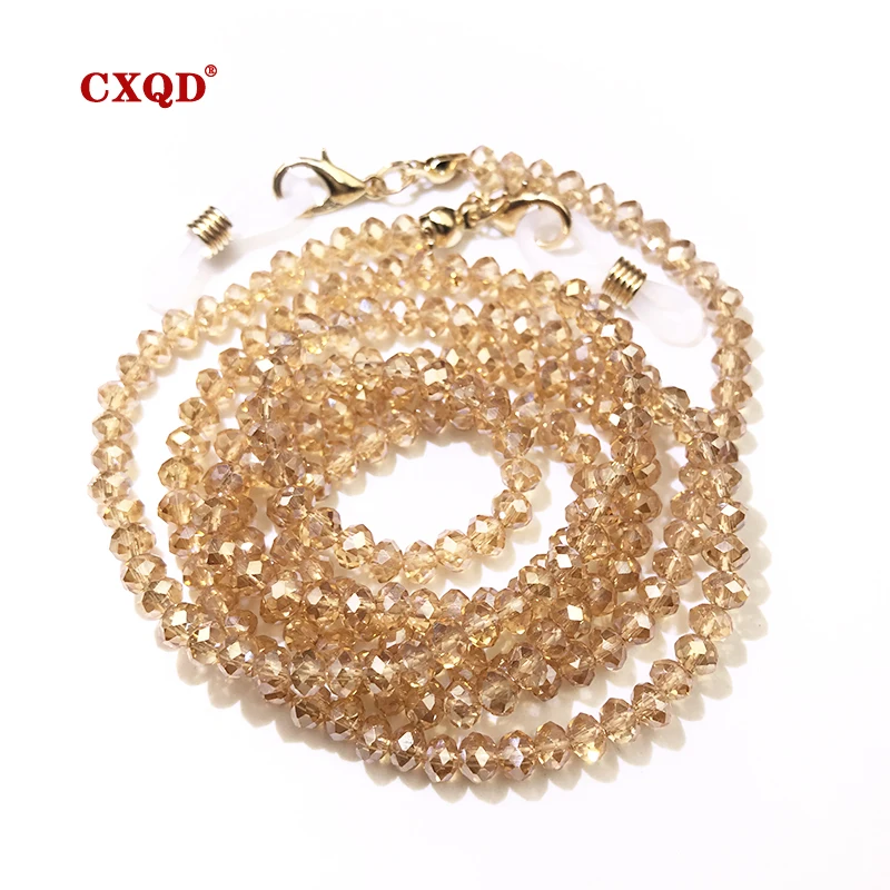 Mode Lesebrille Kette für Frauen Sonnenbrille Schnüre Casual 4mm Farbe Überzug Perlen Brillen Strap Seil Masken Halskette geschenk Image