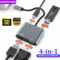 Docking station USB C 4 in 1 USB C HUB Tipo C 3.1 Splitter TIPO C a HDMI Adattatore 4K 30HZ 5Gbps ad alta velocità per PC MacBook Laptop