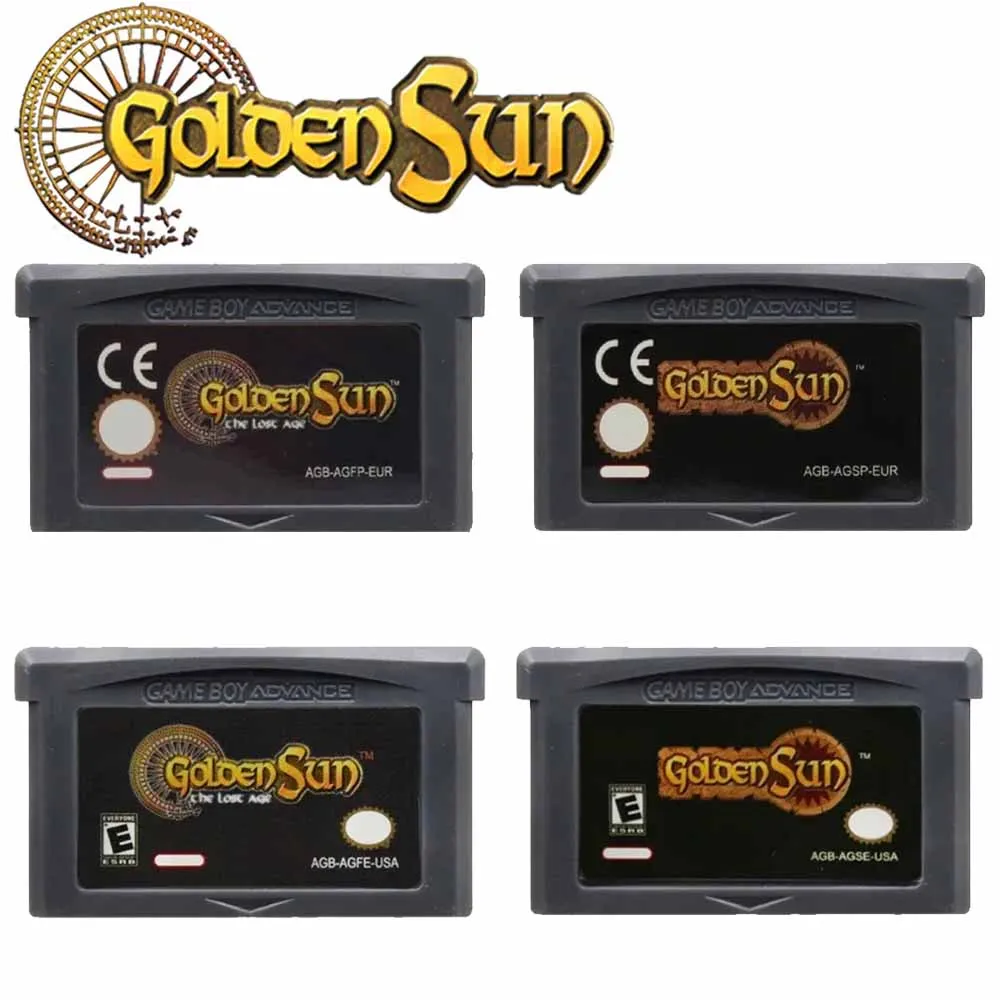 Gba spiel golden sun serie gba spiel kassette 32-bit videospiel konsolen karte goldene sonne das verlorene alter für gba nds