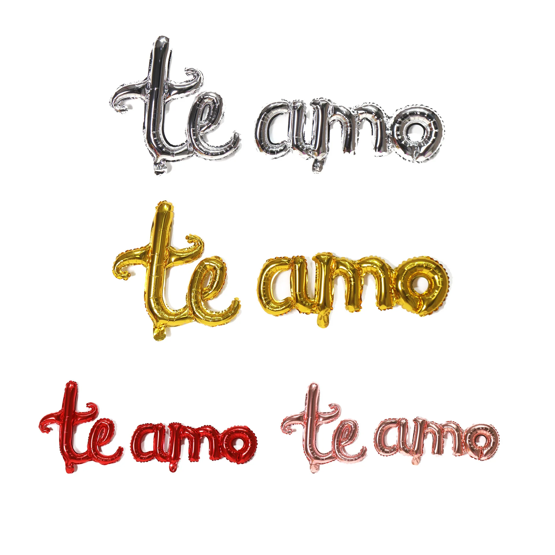 1set TE AMO Spanisch Ich liebe dich Folienballons Valentinstag Vorschlag Hochzeitsdekorationen XOXO Buchstaben Luft Helium Party Ballon Image