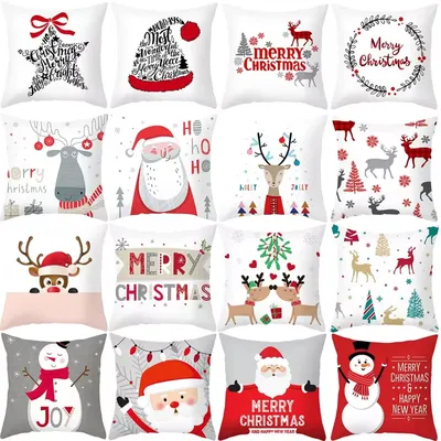45x45cm Weihnachts kissen bezug Kissen bezug Sofa kissen Kissen bezug Baumwoll kissen bezüge Image
