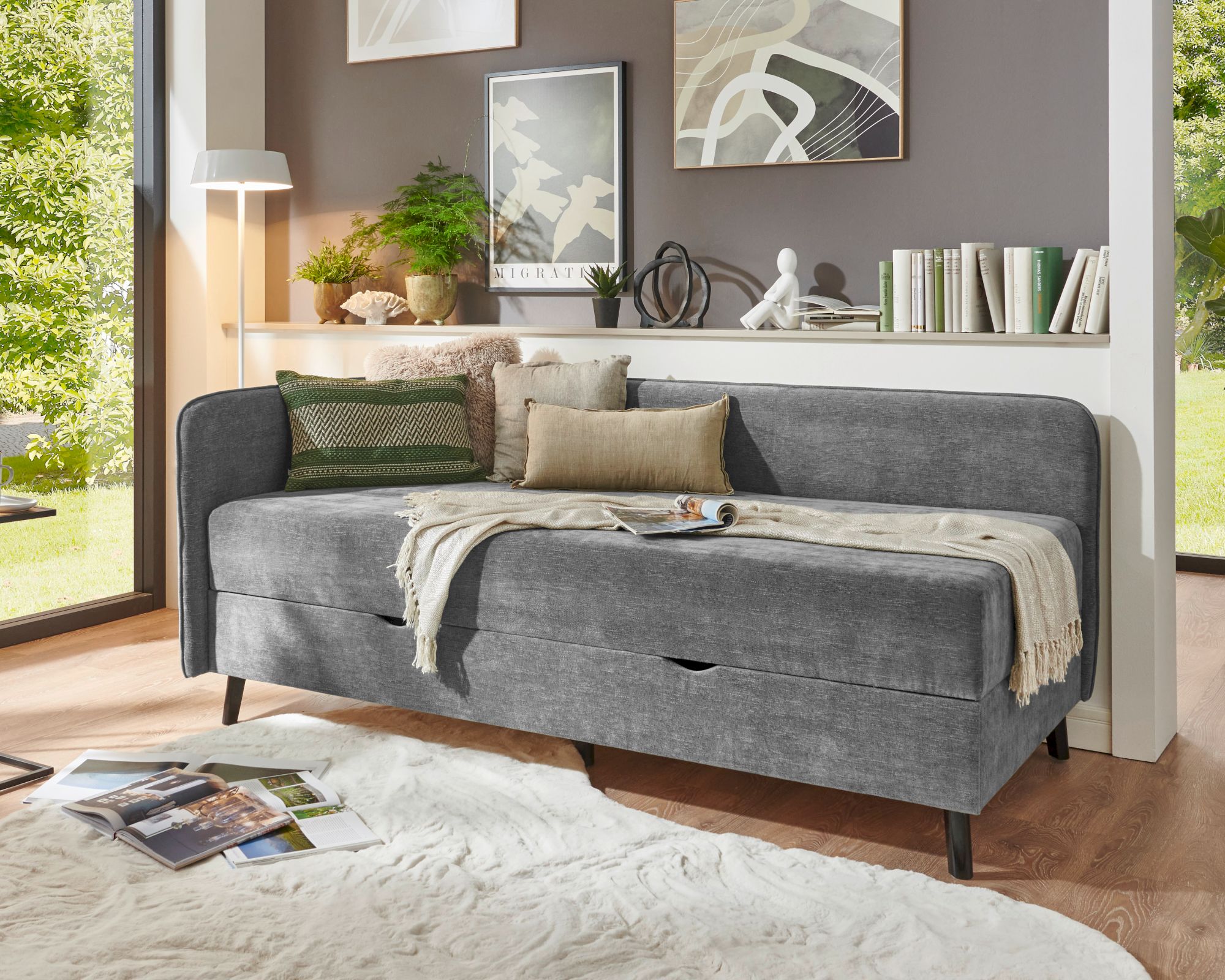 meise.möbel »Kiruna« Polsterbett inkl. Bettkasten 90x200 cm / grün