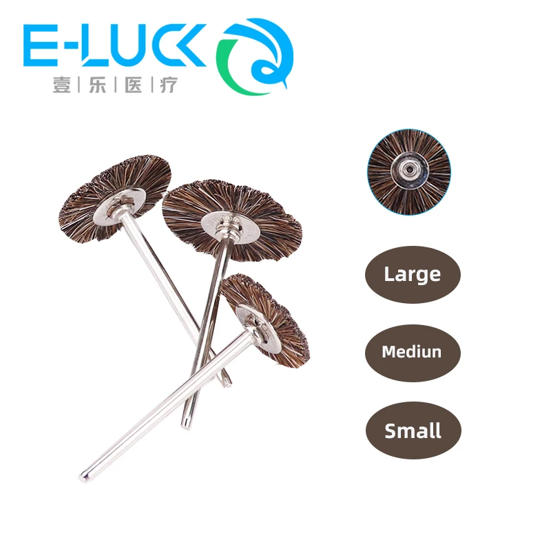 5 stücke Zahn polier bürste 2,35mm Rosshaar flache elektrische Bohrmaschine passend zum Polieren von Dental produkten Image