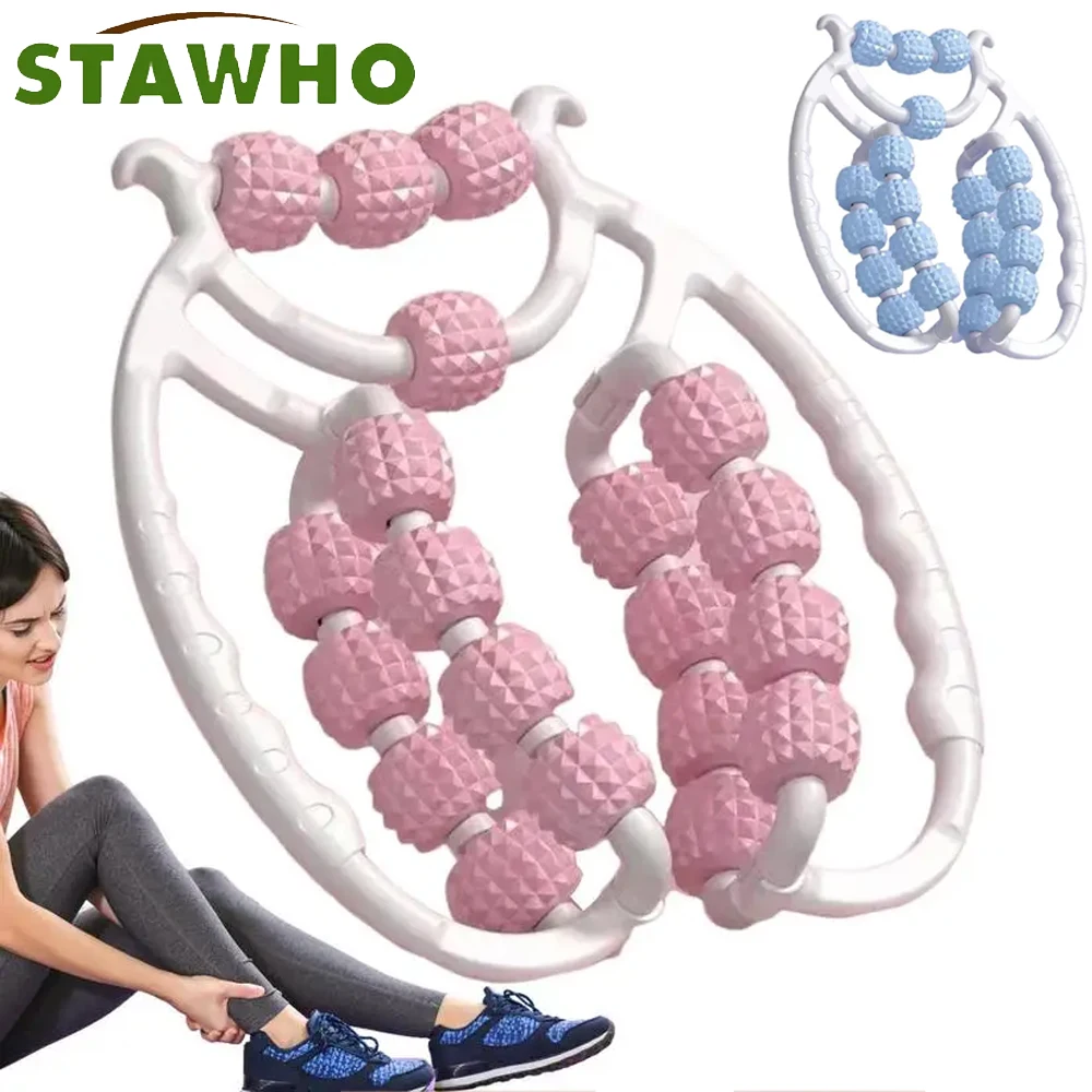 Kreisförmige Beinklemmen – 360 Grad, 15 Räder, Muskelrollen-Massagegerät, Muskelrolle für Bein, Hals, Hand, Arm, Muskelentspannungsmassagegerät Image