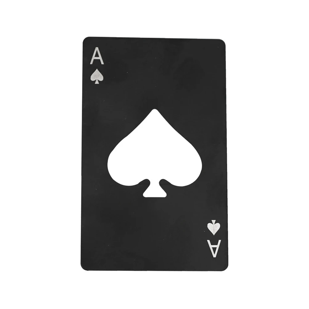 A Pik Flaschen öffner, Poker geformt, Edelstahl Heim werkzeuge, Weinbier, schwarzer Pfirsich ein 1 Stück Spielkarten ein Flaschen öffner Image