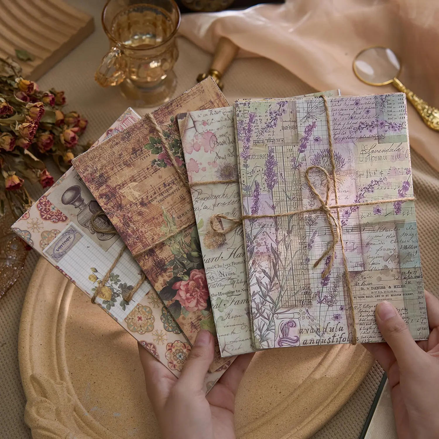 Jianqi 30 Blatt große Vintage Traum Material Papier DIY Scrap booking Materialien handgemachte dekorative Junk Journal Lieferungen Image