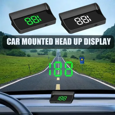 Head-up-Display GPS Hud Digital Tacho Plug-and-Play für alle Autos große Schrift kmh Windschutz Image