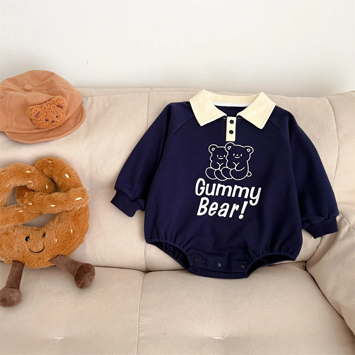 Neugeborenen Strampler für Babys Kleidung Langarm Niedlichen Cartoon Strampler Jungen Mädchen Baumwolle Dreieck Body 0-6-12M Image