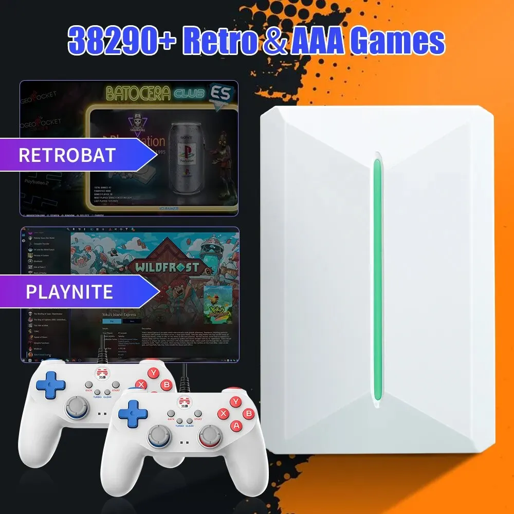Retrobat&Playnite Gaming HDD Retro-Spielekonsole 38200+AAA&Retro-Spiele für WIN PC/Laptop für PS3/PS2/WII/WIIU/PS1/N64/DC/MAME/PSP