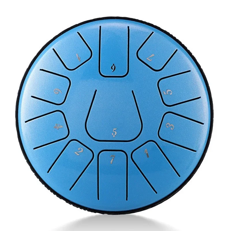 6 Zoll 11 Ton Mini Stahl Zunge Trommel mit Drumsticks Percussion Musik instrumente Hand Pan Drums Kind Drum Set Anfänger Geschenk Image