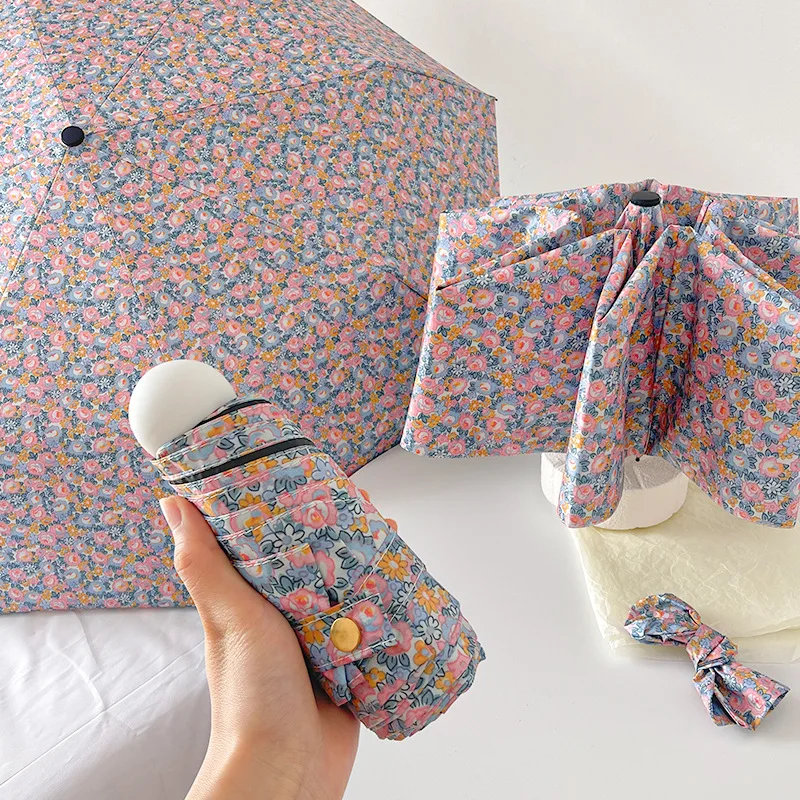 Retro-Blumenschirm für Damen, literarischer High-End-Sonnenschutz mit starkem Sonnenschutz Image