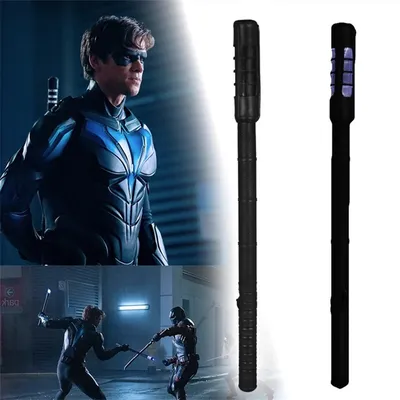 Halloween Titans Schwanz Grayson Robin führte Nachthemden Escrima Sticks Cosplay Superhelden Requisiten Image