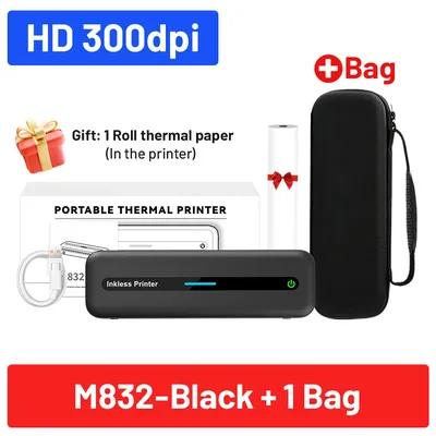 A4 Tinten loser Drucker m832 bt Wireless 300dpi wiederauf ladbarer Thermo drucker unterstützt Papier im Format 5 für mobiles Lernen und Arbeiten