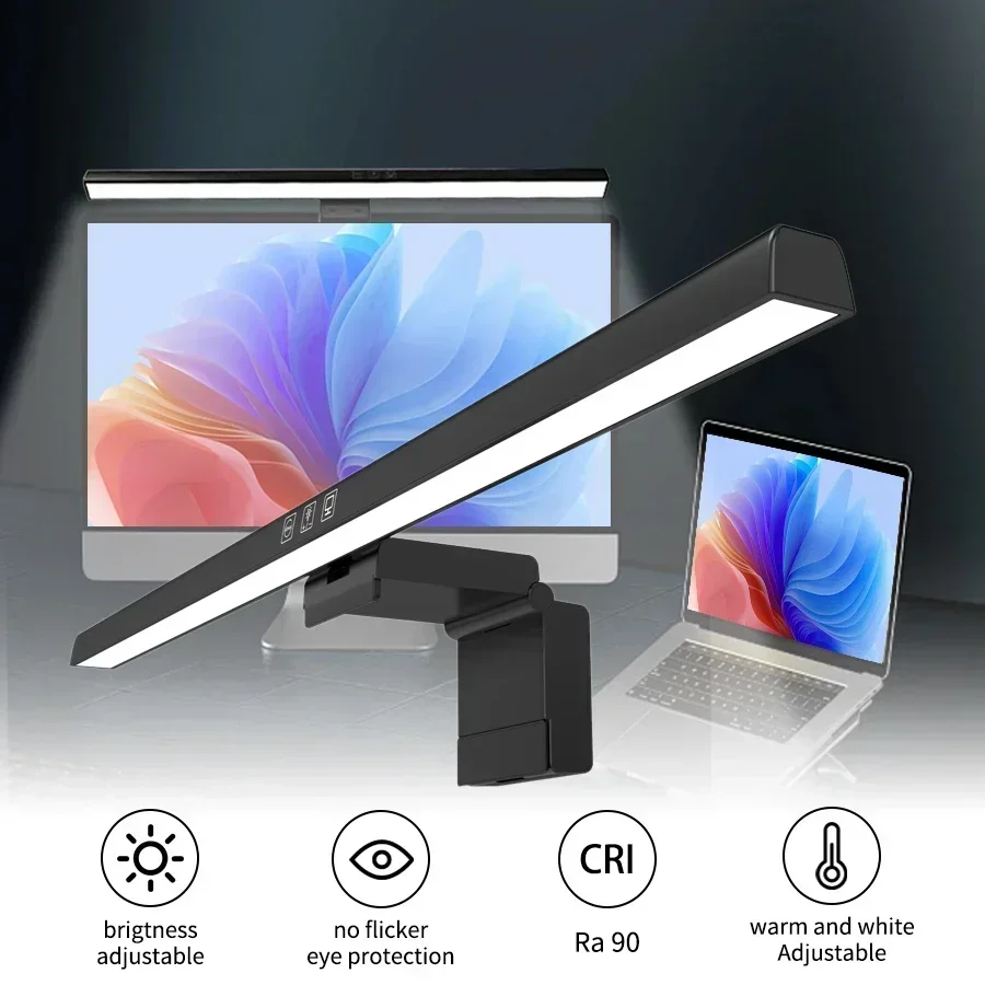 LED-PC-Bildschirmanzeige, hängende Lichtleiste, 50 cm, Computer-Monitor-Lampe, Augenpflege, Schreibtischleuchten, dimmbare Timing-Funktion für Lernarbeiten