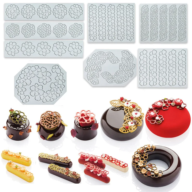 Multi-stil Kuchen Spitze Kissen Liebe Blase Blatt Molekulare Küche Kreative Chinesische Lebensmittel Platte Silikon Form Küche Backen Werkzeug