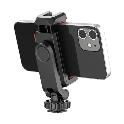 ST-06S Dual Head Handyhalter Horizontaler und vertikaler Telefonhalter DSLR-Kamera-Monitorhalter für Smartphone Vlogging