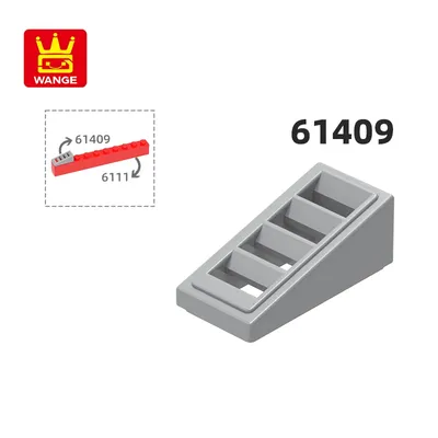 Wange 61409 331g/2/3 stücke Neigung 18 2x1x mit 4 Schlitzen Block Moc Zubehör kompatibel mit Ziegel Image
