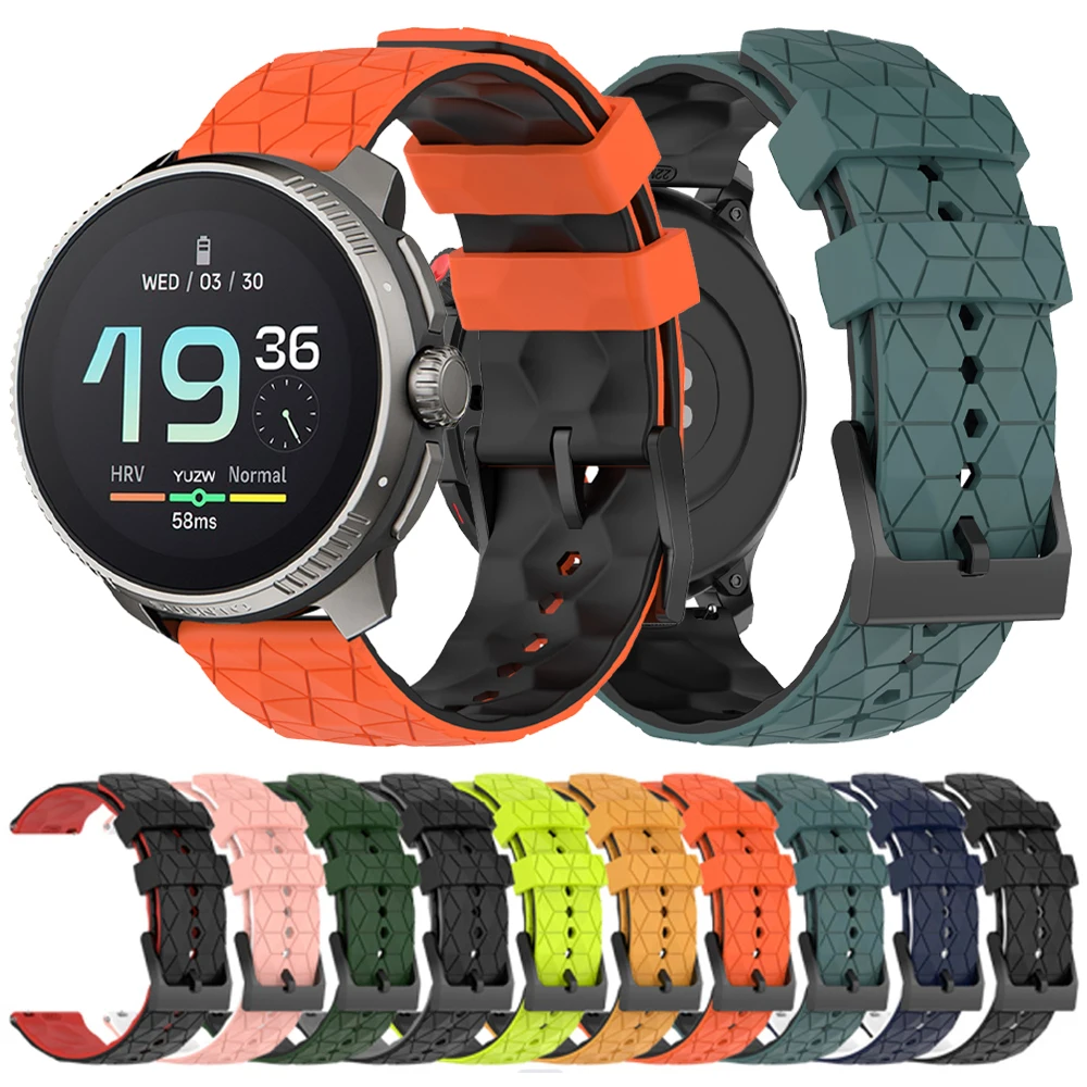 20 22 mm Fußballmuster Silikonarmband für SUUNTO 9 PEAK PRO/DLC Sportarmband für SUUNTO VERTICAL/RACE/3 Fitness-Uhrenarmbänder Image