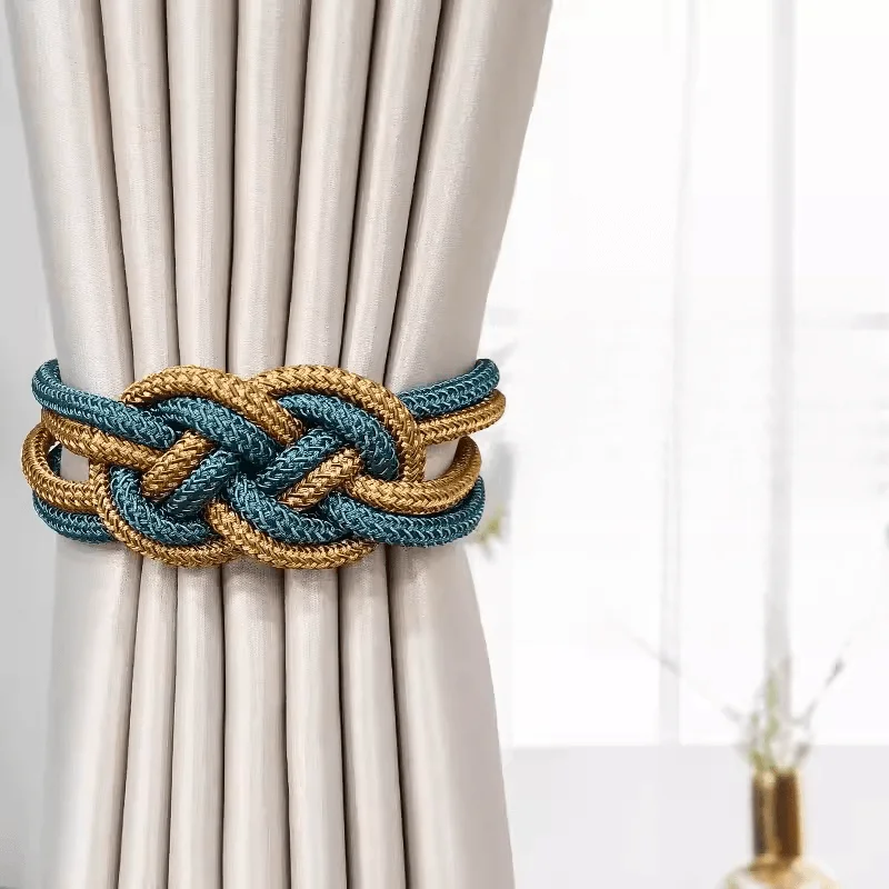 Leichter, luxuriöser Vorhang-Raffhalter im chinesischen Stil mit magnetischem Clip-Halter, geeignet für die Heimdekoration im Wohn- und Schlafzimmer. Image