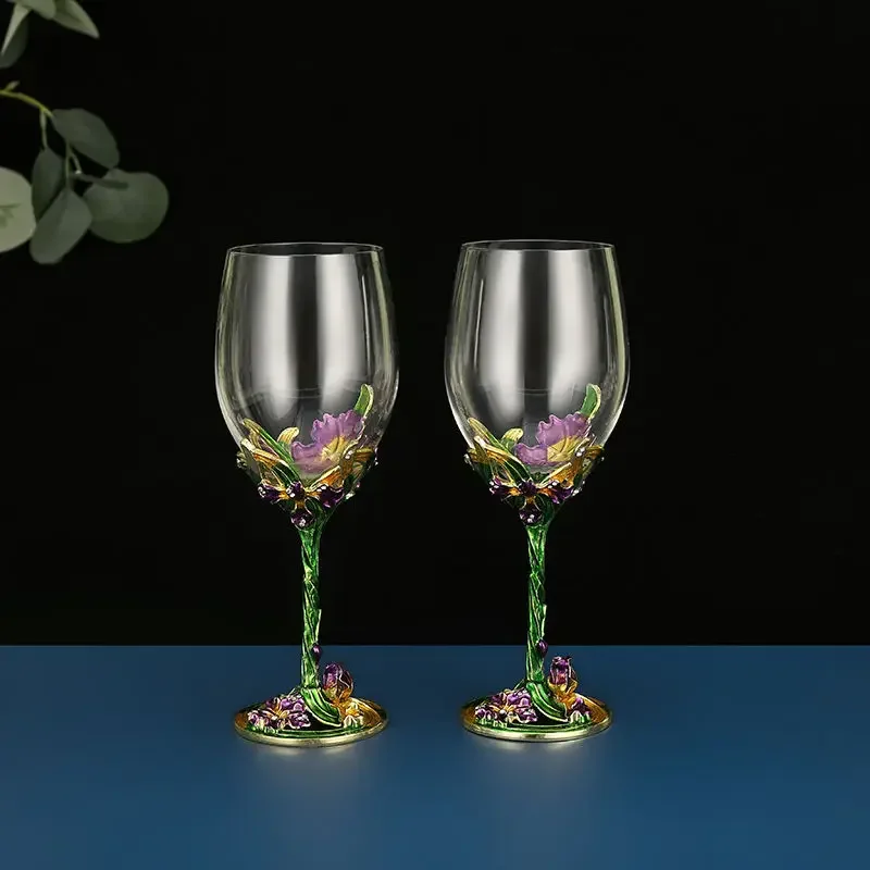 Kreative Emaille Iris Glas tasse Champagner Flöten Kristallines Party Geschenk Toasten Glas Becher Kristall Jahrestag einzigartige becher Image