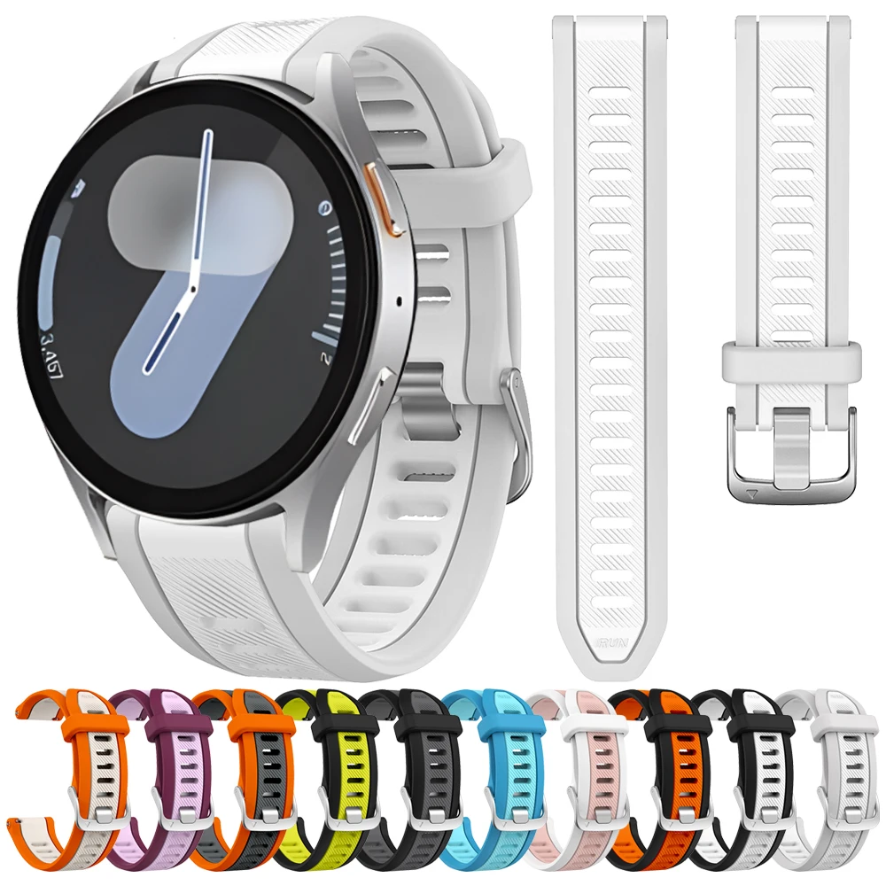 Schnell verschluss 20mm zweifarbiges Sports ilikonband für Samsung Galaxy Watch 7 fe 6 5 pro 45mm Uhr 4 44mm 40mm Ersatz armband Image