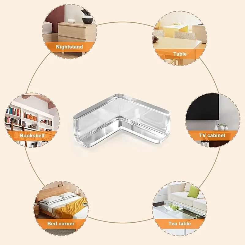 4/8/12PCS Kinder Baby Sicherheit Silikon Protector Tisch Ecke Kantenschutz Abdeckung Kinder Antikollision Kantenschutz Image