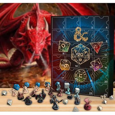 Dungeons Dragons 2024 Advent Calendar with 24 Random Mini Resin Figurine Ornament, Mini Souvenirs Ornaments, Officially Licensed Holiday Countdown for DD Lovers