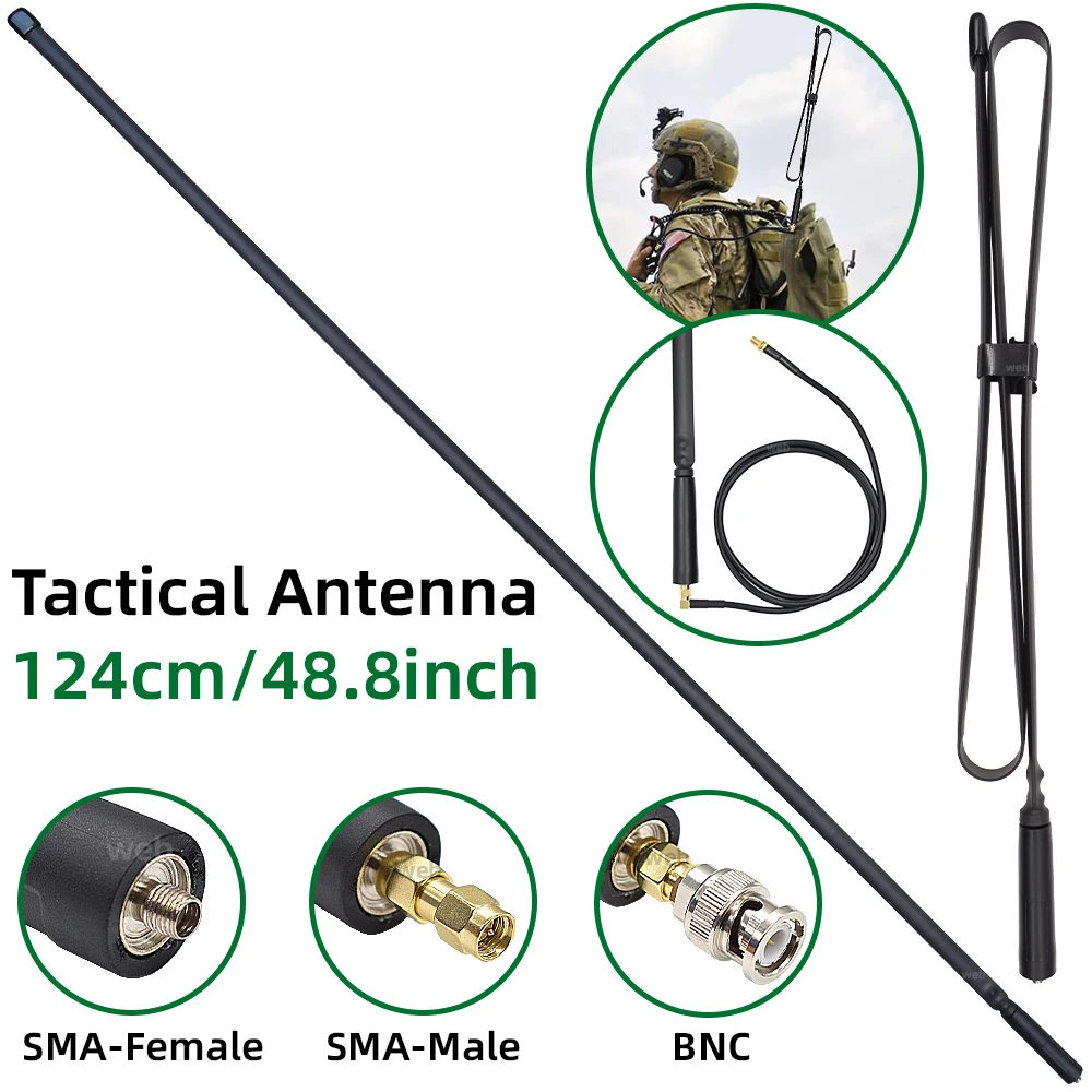 Walkie talkie faltbar cs taktische antenne sma weiblich männlich bnc 144/430mhz für baofeng uv 5r 13 pro bf 888s quan sheng uv k5 radio Image