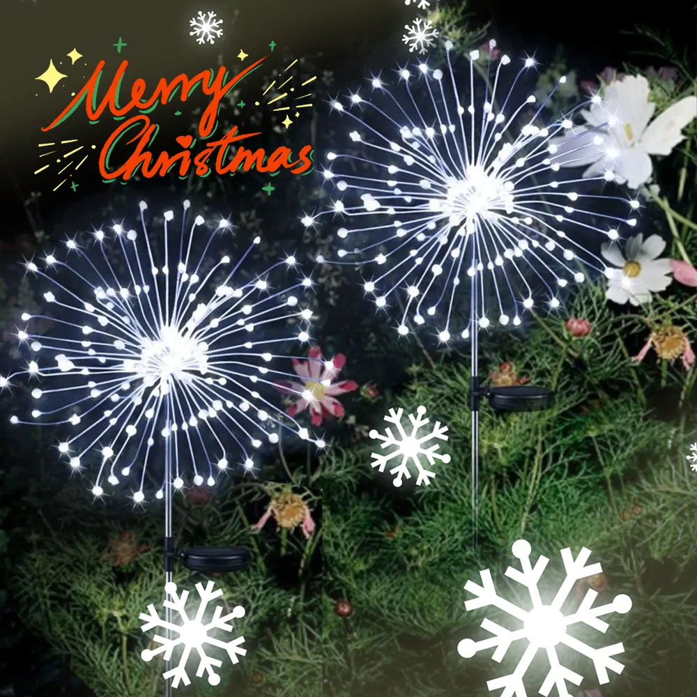 120/150 führte Solarenergie Feuerwerk Lichter im Freien Garten Rasen Dekor Hochzeits feier Geburtstags feiern DIY Nacht landschaft Zubehör Image