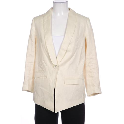 H&M Damen Blazer, Gr. 34, cremeweiß, Leinen, Synthetik