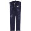 Dsquared2 Herren Jeans, Gr. 32, marineblau, Elasthan, Baumwolle, Leder, Synthetik