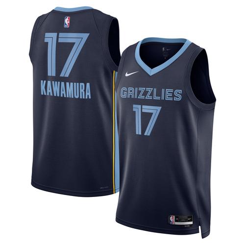 Memphis Grizzlies Nike Icon Edition Swingman-Trikot – Marineblau – Yuki Kawamura – Unisex