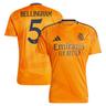 Real Madrid adidas Away Shirt 2024-25 with Bellingham 5 printing