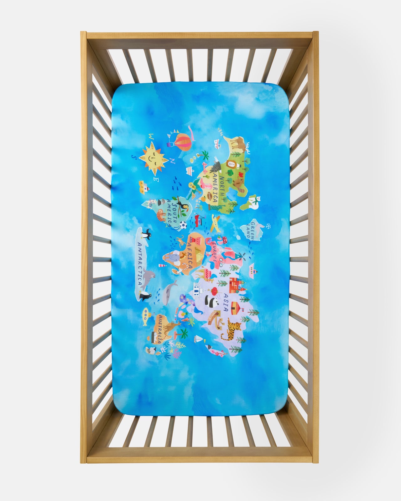 Around The World Fitted Crib Sheet - Standard