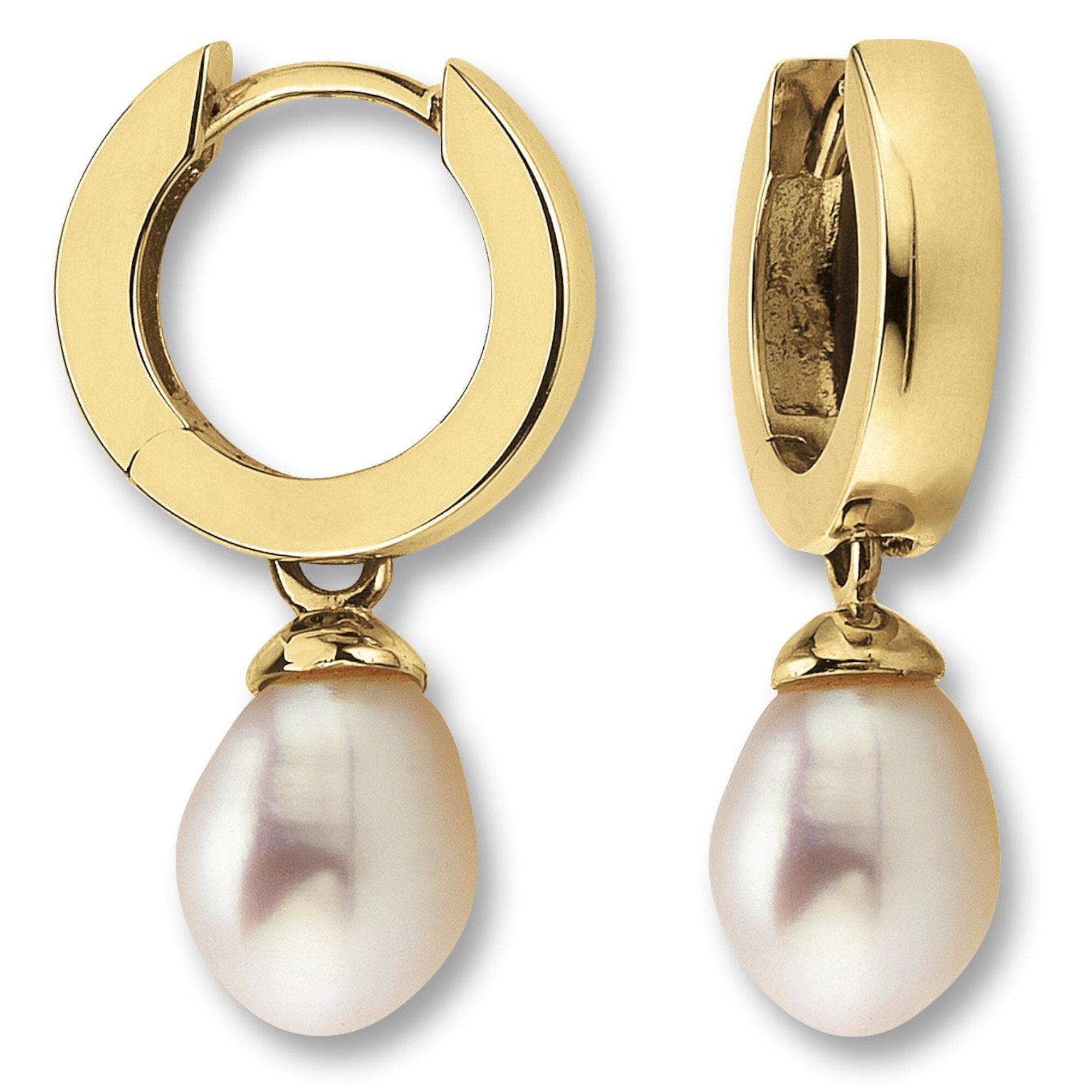 Paar Creolen ONE ELEMENT "Ohrringe Creolen aus 333 Gelbgold", gold, Ohrringe, Damen, Damen, Gelbgold 333 Gold Perlen, Gelbgold 333, Gold, Perlen, Feine Gestaltung – ein Sinnbild mit ruhiger Eleganz